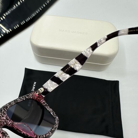 Marc Jacobs Marc 231 Cat Eye Black Glitter Classic Fram Sunglasses Color Lenses - Picture 9 of 13